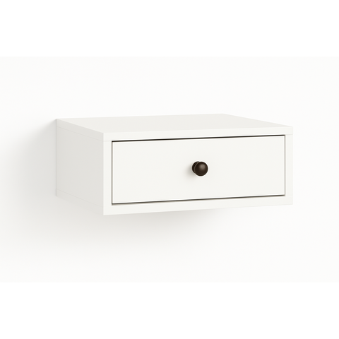 Mesa de Cabeceira Suspensa Mdf 15mm 30cm com Gaveta Telescópica Montada