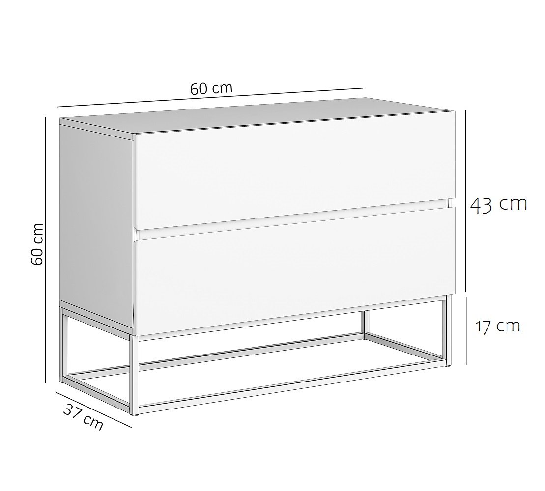 Conjunto 2 mesa de cabeceira eros industrial 60CM off white / dourado - 6