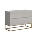 Ver imagem 2 de Conjunto 2 mesa de cabeceira eros industrial 60CM off white / dourado