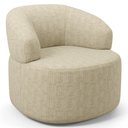 Ver imagem 2 de Poltrona Giratória Orgânica para Sala de Estar Living Helena L02 Linho Bege - Lyam Decor