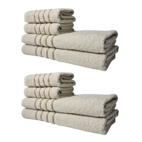 Kit 8 Toalhas Grossas e Grandes Montreal 4 Banhos 4 Rostos Bege