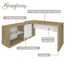 Ver imagem 4 de Conjunto Escritório Home Office: Mesa 6135 + Armário 6094
