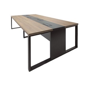 MESA PLATAFORMA DUPLA + COMPLEMENTO MESA PLATAFORMA PÉ QUADRO C/4 CAIXAS DE TOMADA - EURO CROÁCIA - 