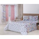Ver imagem 1 de Jogo Lençol 4 Peças Cama Viúva 1,88mx1,28mx25cm 100% Algodão 180 Fios Borboletas Coloridas