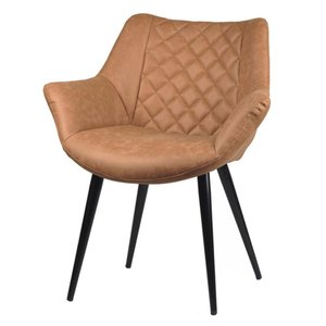 Cadeira Cinara Courino Cor Caramelo Base Preta - 64419