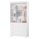 Ver imagem 3 de Dormitório Infantil New Katatau Guarda Roupa, Cômoda e Berço Branco Brilho com Colchão Supreme