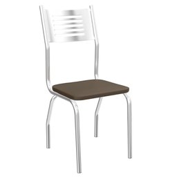 Cadeira Munique 4 Peças Cromada 4C047 Crome Marrom - 4