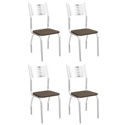 Cadeira Munique 4 Peças Cromada 4C047 Crome Marrom - 1