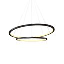 Ver imagem 1 de Lustre Pendente Orluce Tabat Or1789 com 2 Aros 60/40cm Preto Led Bivolt