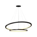 Ver imagem 2 de Lustre Pendente Orluce Tabat Or1789 com 2 Aros 60/40cm Preto Led Bivolt