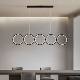 Lustre de Led Moderno 5 Círculos com Controle Remoto 111w - 1