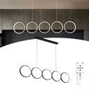 Ver imagem 2 de Lustre de Led Moderno 5 Círculos com Controle Remoto 111w