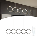 Ver imagem 3 de Lustre de Led Moderno 5 Círculos com Controle Remoto 111w