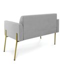 Ver imagem 5 de Sofá Namoradeira 2 Lugares Pé de Ferro Dourado Marisa Suede Cinza D03 - D'Rossi