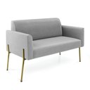 Ver imagem 1 de Sofá Namoradeira 2 Lugares Pé de Ferro Dourado Marisa Suede Cinza D03 - D'Rossi