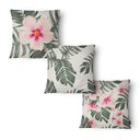 Ver imagem 1 de Kit 3 Capas de Almofada 43x43cm - Floral - Tecido Veludo 100% Poliéster