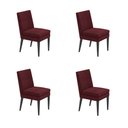 Ver imagem 1 de Kit 4 Cadeira de Jantar Germany Suede Vinho Dominic Decor