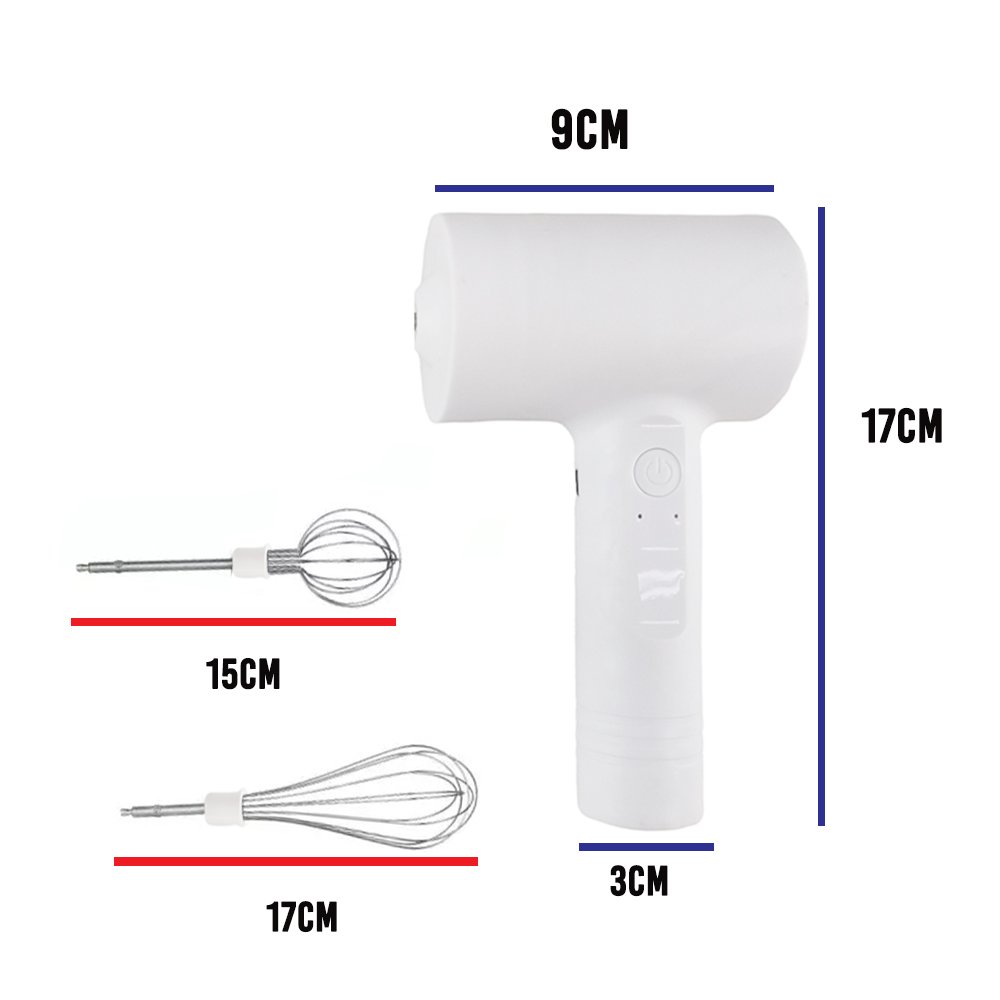Mixer de Mao Batedor Alta Velocidade Fuet Misturador Portatil USB Sem Fio Potente Confeitaria Bolo - 8