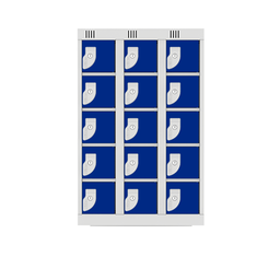 Armário em Aço Fixo para Pequenos Volumes 15 Portas - Nk 3729 Nilko Armários Azul Chave Padrão - 1