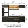 Armário de Cozinha Completa 260cm Preto Reims Madesa 02 - 4