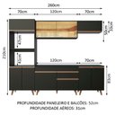 Ver imagem 4 de Armário de Cozinha Completa 260cm Preto Reims Madesa 02