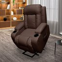 Ver imagem 6 de Poltrona do Papai Miami Elevação Lift 150º Massagem Aquecimento Idoso PU Marrom Chocolate G31 - Enca