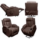 Ver imagem 2 de Poltrona do Papai Miami Elevação Lift 150º Massagem Aquecimento Idoso PU Marrom Chocolate G31 - Enca