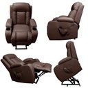 Ver imagem 7 de Poltrona do Papai Miami Elevação Lift 150º Massagem Aquecimento Idoso PU Marrom Chocolate G31 - Enca