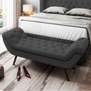 Ver imagem 3 de Cabeceira Cama Box Casal King 195cm Provença com Calçadeira Vêneto P02 Veludo Chumbo - Mpozenato
