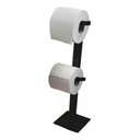 Ver imagem 1 de Porta Papel Higiênico De Chão Papeleira Dupla Preto Fosco