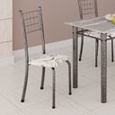 Ver imagem 2 de Kit 4 Cadeiras Tubular 95x37x40 cm Dany Prata/Arabesco/Mart