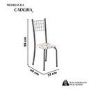 Ver imagem 3 de Kit 4 Cadeiras Tubular 95x37x40 cm Dany Prata/Arabesco/Mart