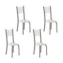 Ver imagem 1 de Kit 4 Cadeiras Tubular 95x37x40 cm Dany Prata/Arabesco/Mart