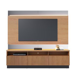 Home Theater Brasília com Painel para Sala Freijó / Preto - Bela Móveis - 1