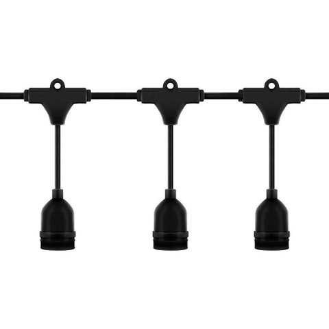 Cabo Porta-lâmpadas Hang Stella para 8 Lâmpadas E27 5,5 Metros Bivolt - Preto