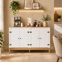 Ver imagem 6 de Aparador Mb 1014 Colonial 4 Portas MDP 149cm Branco Movelbento