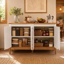Ver imagem 3 de Aparador Mb 1014 Colonial 4 Portas MDP 149cm Branco Movelbento