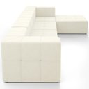 Ver imagem 5 de Sofá 4 Lugares para Sala Living Modular com Puff 352cm Lancaster F04 Veludo Bege - Lyam Decor