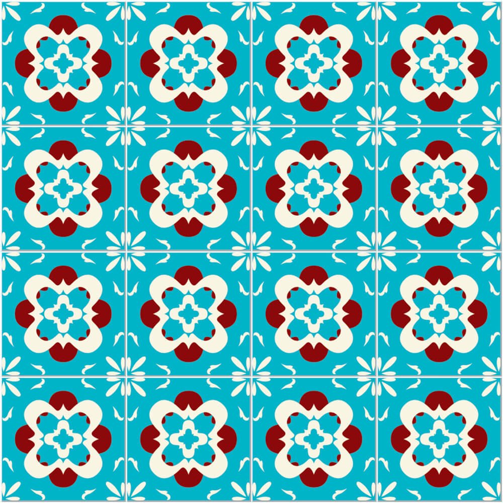 Adesivo de Azulejo Colonial Azul Celestial Arte Destaque - 2