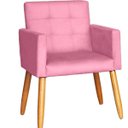 Ver imagem 1 de Poltrona Costurada para Manicure Decorativa Salão de Beleza - Moblan Decor:rosa