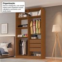 Ver imagem 6 de Guarda-Roupa Solteiro com 4 Portas e 3 Gavetas 137,5cm Multimóveis Crrui-GRP118 Madeirado/Branco