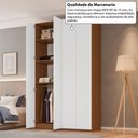 Ver mais imagens de Guarda-Roupa Solteiro com 4 Portas e 3 Gavetas 137,5cm Multimóveis Crrui-GRP118 Madeirado/Branco