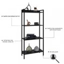 Ver imagem 3 de Kit 2 Estantes para Livros Médias Industrial Aço 4 Prateleiras 120CMX146CM Active Yescasa