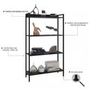 Ver imagem 3 de Kit 2 Estantes para Livros Médias Industrial Aço 4 Prateleiras 160CMX146CM Active Yescasa Preto/Ônix