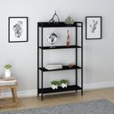 Ver imagem 4 de Kit 2 Estantes para Livros Médias Industrial Aço 4 Prateleiras 160CMX146CM Active Yescasa Preto/Ônix