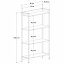 Ver imagem 2 de Kit 2 Estantes para Livros Médias Industrial Aço 4 Prateleiras 160CMX146CM Active Yescasa Preto/Ônix