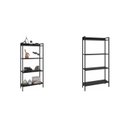 Ver imagem 6 de Kit 2 Estantes para Livros Médias Industrial Aço 4 Prateleiras 160CMX146CM Active Yescasa Preto/Ônix