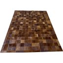 Ver imagem 1 de Tapete de Couro Castanho 1,50x2,00 com Borda Peça 10x10cm Cor: Marrom-escuro Desenho do Tecido: Quad