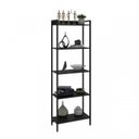 Ver imagem 7 de Kit 2 Estantes para Livros Altas Industrial Aço 5 Prateleiras 187CMX60CM Active Yescasa Preto/Ônix