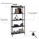 Ver imagem 3 de Kit 2 Estantes para Livros Altas Industrial Aço 5 Prateleiras 160CMX187CM Active Yescasa